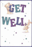 The vibrant get well card shines with cheerfulness and optimism, perfectly suited for sending comfort to someone recovering in Hillingdon. Two lovable characters-a plush teddy bear and a soft-eared pup-bounce playfully amongst bold, colourful letters that form 'Get Well.' The bear is perched atop the letter 'G,' while the pup happily nudges the 'WELL,' each face alive with gentle affection and hope. Around them, sparkling stars twinkle in rich indigos and bright blues, reflecting a whimsical, caring energy reminiscent of happy strolls past flower stalls in Ruislip or the bustling pavements near Hillingdon station. The card's creamy background highlights the vivid hues of the lettering, creating a harmonious, uplifting mood that seems to brighten any space. The illustration's careful textures invite the touch-with every brushstroke hinting at the softness of fur and the comfort of a warm cuddle. Just as a bespoke bouquet can bring relief and joy, this card delivers more than words: it sends an embrace across the miles, carrying warmth, compassion, and a gentle promise of brighter days ahead. Such a thoughtfully designed card, perhaps delivered alongside fresh blooms from Hillingdon Florist, embodies the spirit of heartfelt encouragement woven into everyday moments throughout our local community.